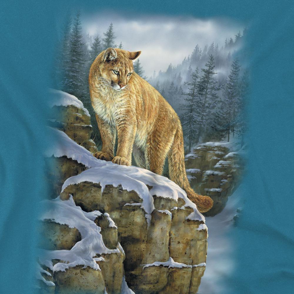 Wild Wings Unisex Adult Wildlife Misty Canyon Cougar T-Shirt