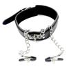 Leather Choker Collar with Nipples Breast Clamp Clip Chain Slave BDSM Sex Toys for Woman Couple Sex Tools Couples Adult Games