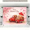 2D Cute Valentine's Truck & Bears Backdrop for Anniversary & Love Themed Events