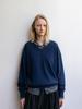 RRACE V-Neck Pull-Over Knit_Melange Navy