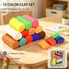 12 Colors Playdough Set Kids Creative Diy Colorful Clay Toy Wheat Flour Safe Non-Toxic Toddler Dough Classroom Clay Craft Toy Kit