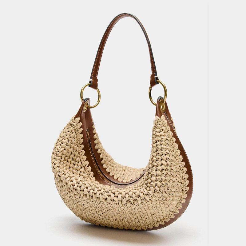 2026 New Summer Straw Woven Vacation Style Tote Bag For Women