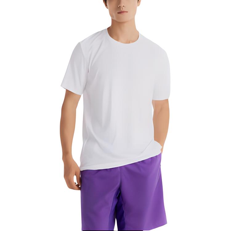 

DECATHLON DOMYOS Мягкая, влагоотводящая быстросохнущая футболка с коротким рукавом для фитнеса мужская белая L белый