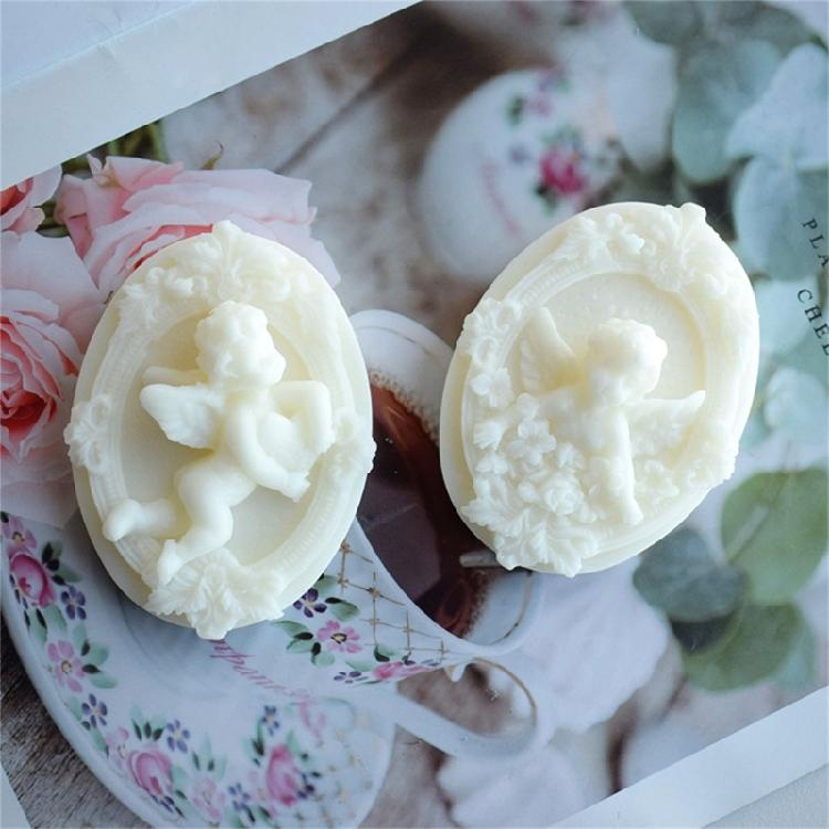 Oval Angel Candle Mold Clay Plaster Resin Craft Decorations DIY Epoxy Resin Aromatherapy Candle Soap Silicone Mould