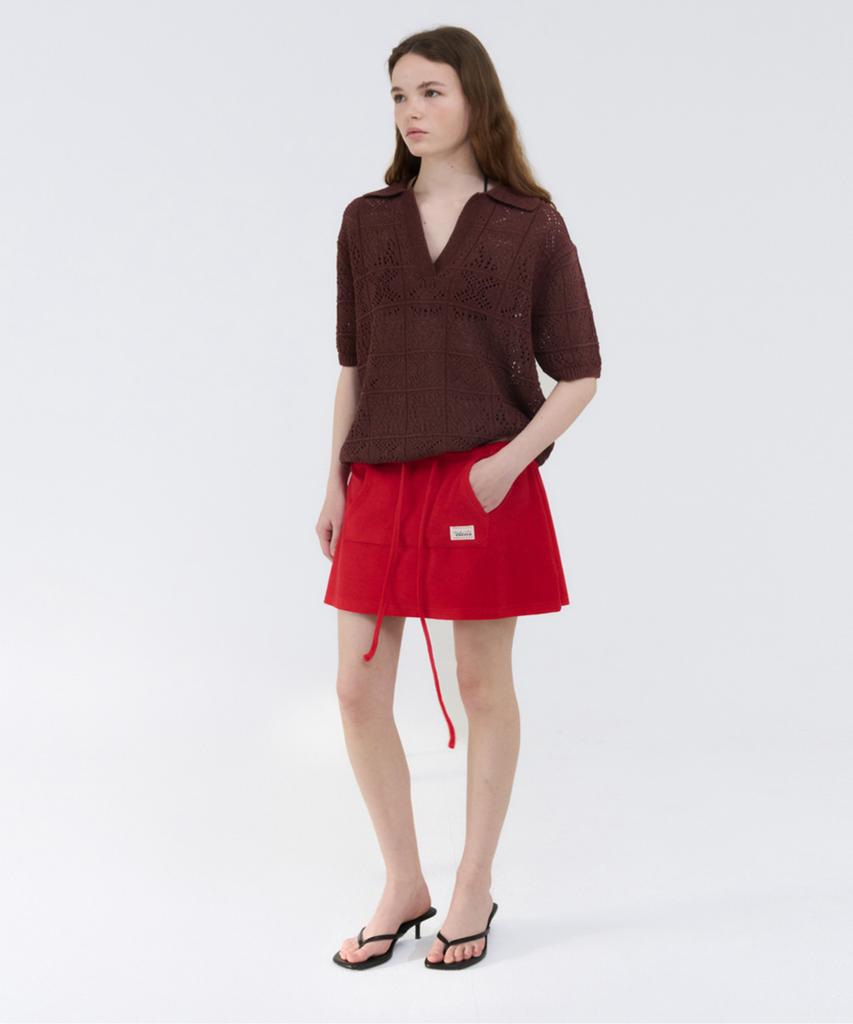 Gbh Apparel Terry Mini Skirt / Red