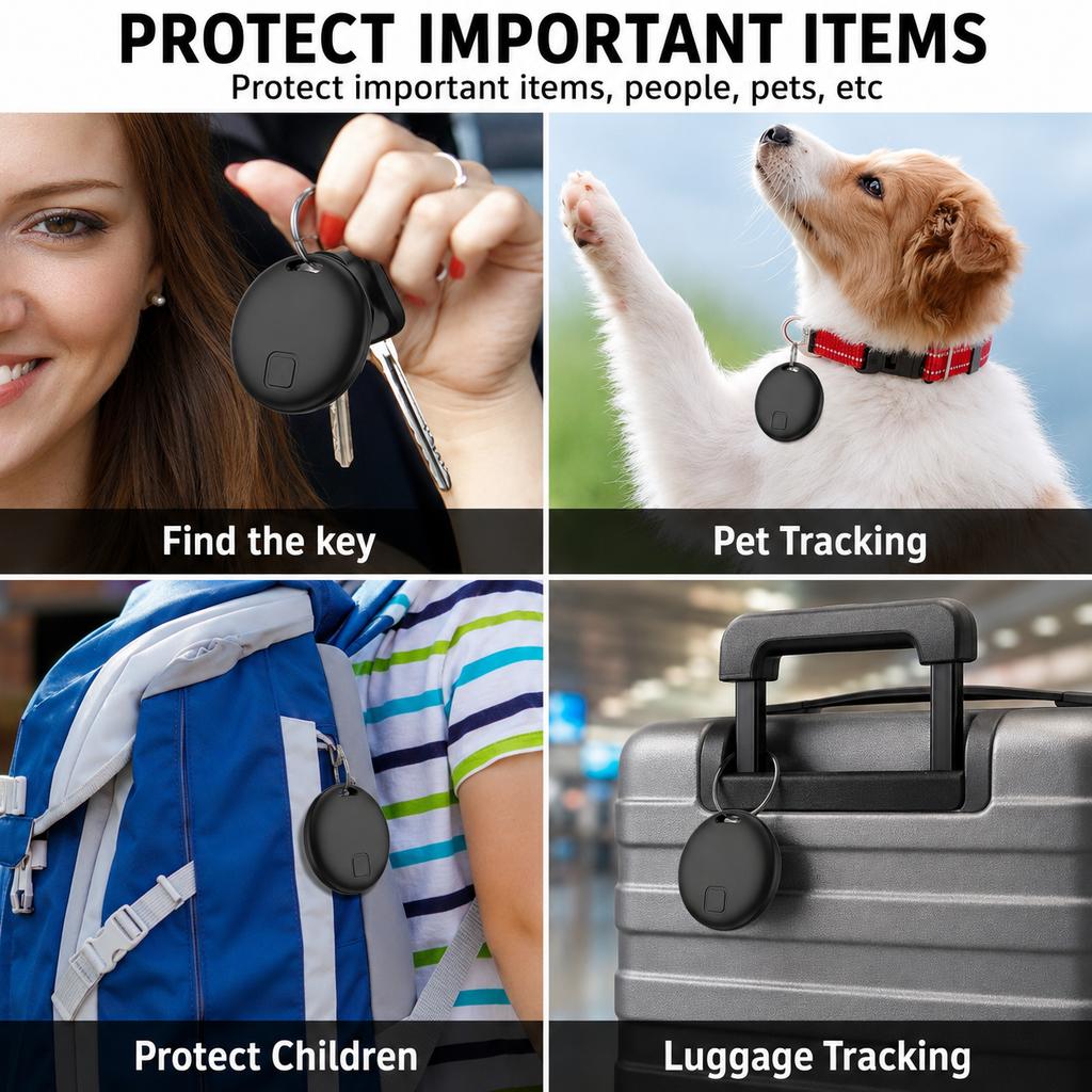 Outdoor Hiking Camping Smart Tracker Dual OS Compatible for IP67 Waterproof Anti-Lost Locator Tag for Keys Vehicles
