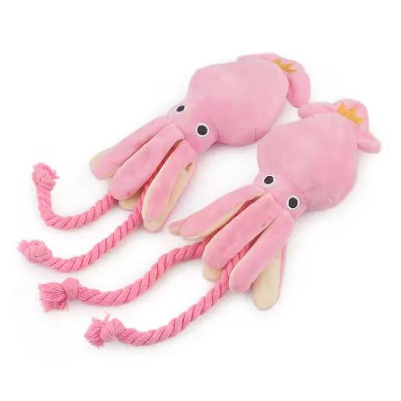 Dog toys; cat toys; sound-emitting cotton rope octopus; durable chew toys for cleaning teeth; interactive pet toys.
