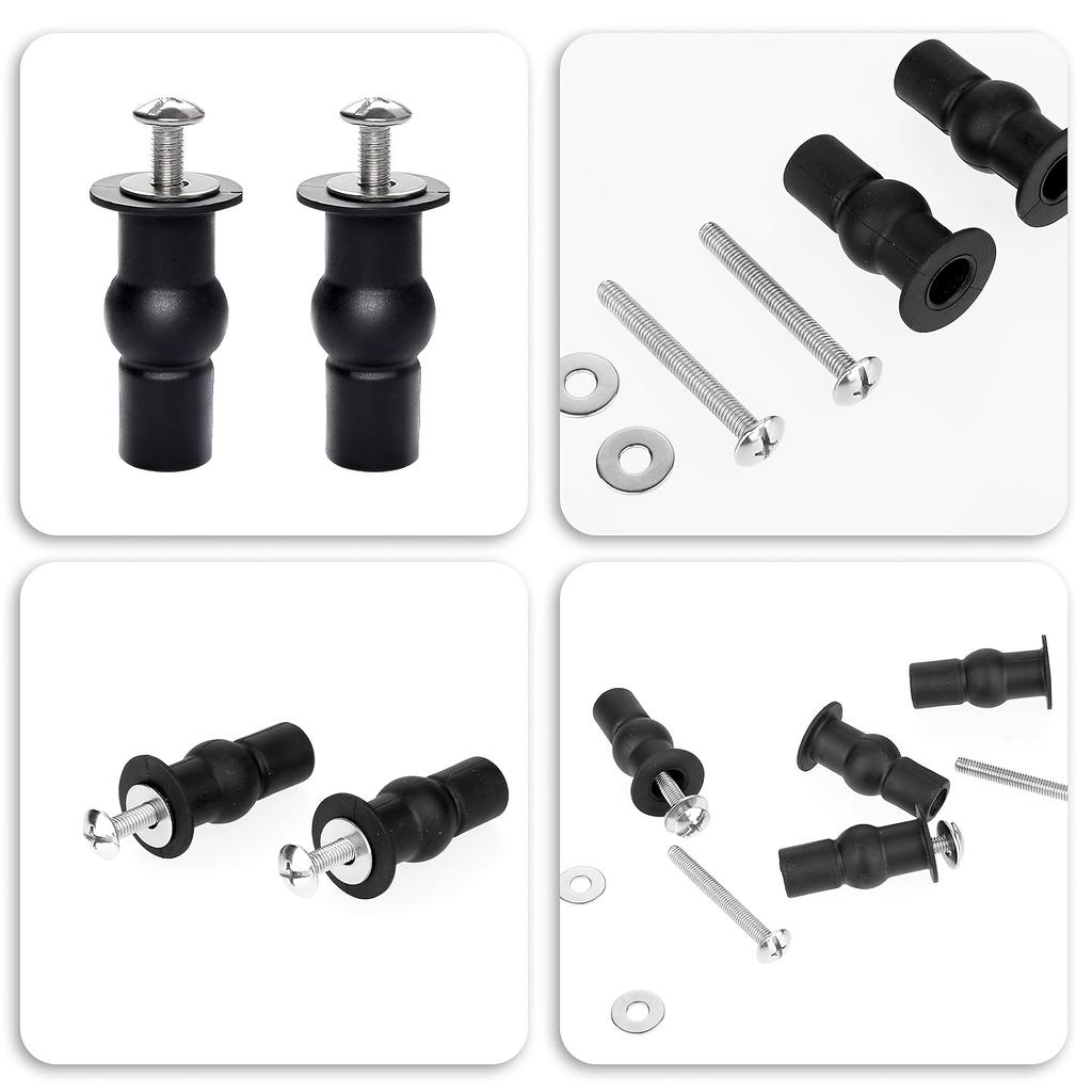 2pcs Universal Toilet Seat Screws Replacement Kit - Rubber Hinge Bolts & Top Fixings for Toilet Lid/Seat Cover