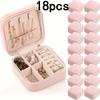 18pcs Pink Travel Jewelry Box Set Portable Ring and Accessory Storage Box, Suitable for Wedding, Travel, and Home Storage