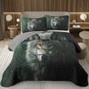 Wolf Bedspreads For Boys Teens Men Wild Safari Animal Coverlet Twin King Reversible Grey Bedding Set Wildlife Quilted Bedspread