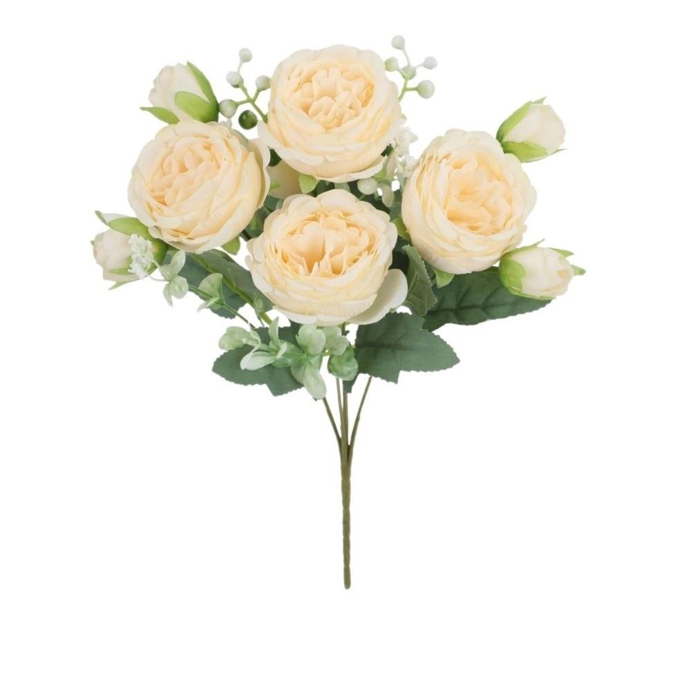 Long Stem Artificial Flowers Realistic Touch Bridal Bouquet Elegant Fake Roses Home Wedding Bridal