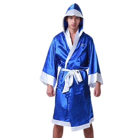 

Мужской халат с длинным рукавом и поясом для соревнований и тренировок по муай-тай боксу M королевский синий