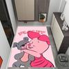Ferkels Lila Schal Abenteuer Disney Zeichentrickfilm Thema Rutschfester Teppich - Polyester, Heimdekoration, Geeignet für Schlafzimmer, Wohnzimmer, Eingangsbereiche und Studios