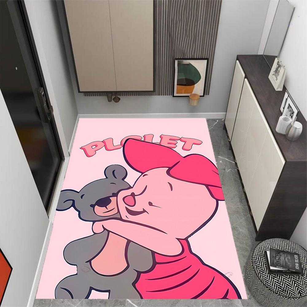 Ferkels Lila Schal Abenteuer Disney Zeichentrickfilm Thema Rutschfester Teppich - Polyester, Heimdekoration, Geeignet für Schlafzimmer, Wohnzimmer, Eingangsbereiche und Studios