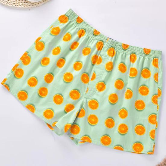 Men Elastic Waistband Thin Men Panties Coconut Tree Print Loose Shorts Briefs Breathable