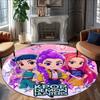 1pc Kpop Team Carpet, Round Rug, Comfortable, Suitable for Entryways, Living Rooms, Office, And Bedrooms, Christmas Decoration