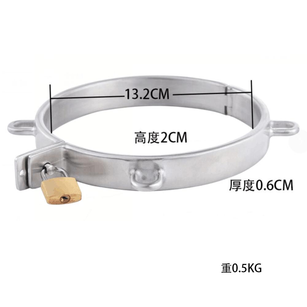 Blokowana obroża na szyję ze stali nierdzewnej 304 z 4 pierścieniami Metalowe ograniczenie duszące Bondage Niewolnik SM Zabawki erotyczne dla pary