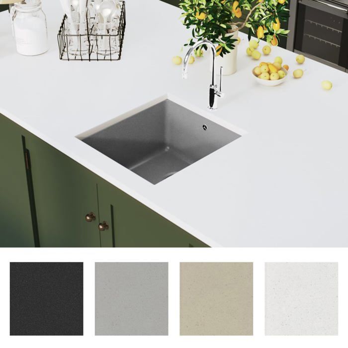 VidaXL Kitchen Sink In Granite Single Bowl Grey Decoration Kitchen Home 142961