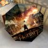 Smaug'S Fiery Wrath Folding Umbrella Suitable For All Seasons Suitable For All Seasons Three Folds Umbrella Printing