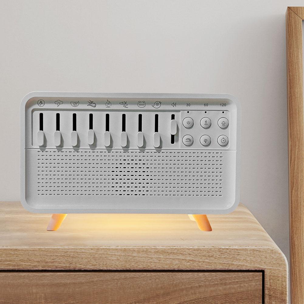 White Noise Sleep Sound Machine Flame Air Diffuser Humidifier with BT Speaker & Night Light Essential Oil Diffuser for Bedroom