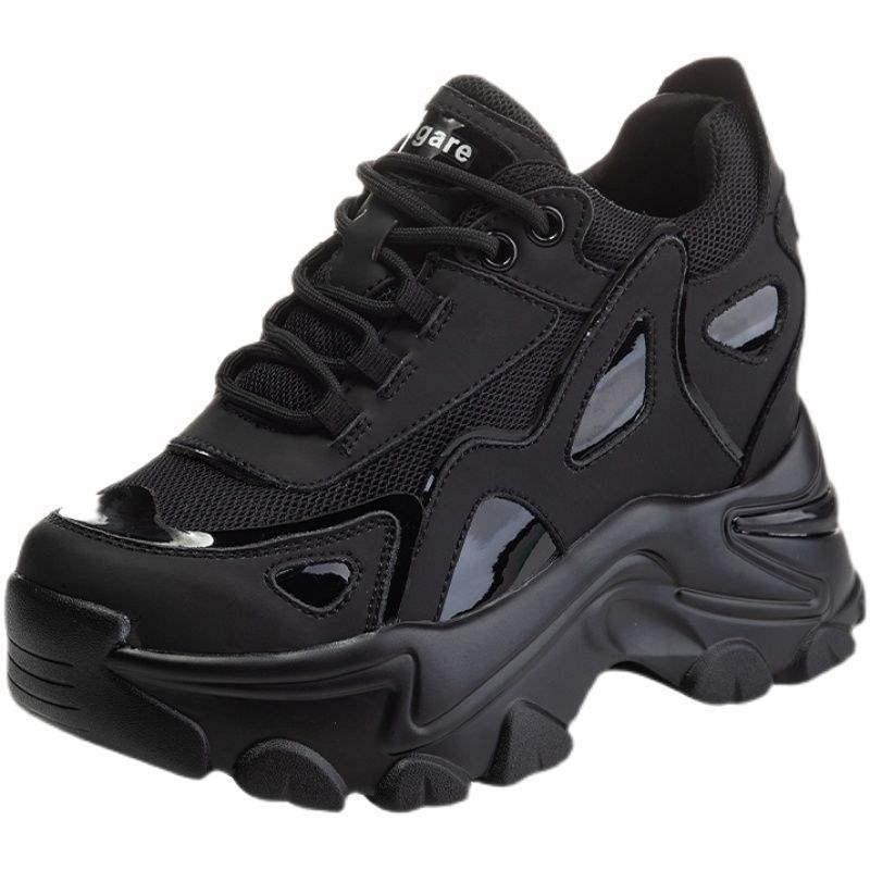 Damen 2025 Vielseitige Schlankmachende Sportliche Dad-Schuhe - Schwarz, 8cm, Kleine Größe