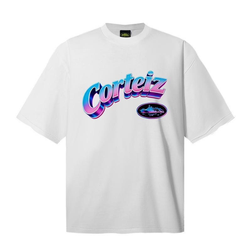 Meichao Alcatraz American Tide Brand Heavy Cotton 260 Short-sleeved T-shirt Men's and Women's Loose Casual and Versatile Summer