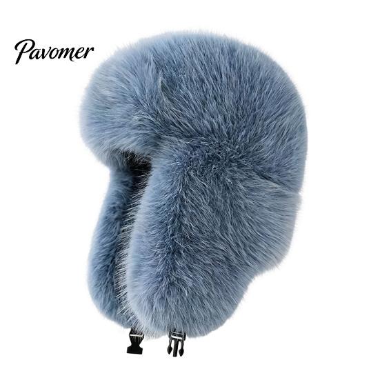 Cozy Outdoor Sports Cap Faux Fur Trapper Hat, Fuzzy Winter Hat with Ear Flaps, Fleece Fashionable Headwear Lined Windproof Ushanka for Women