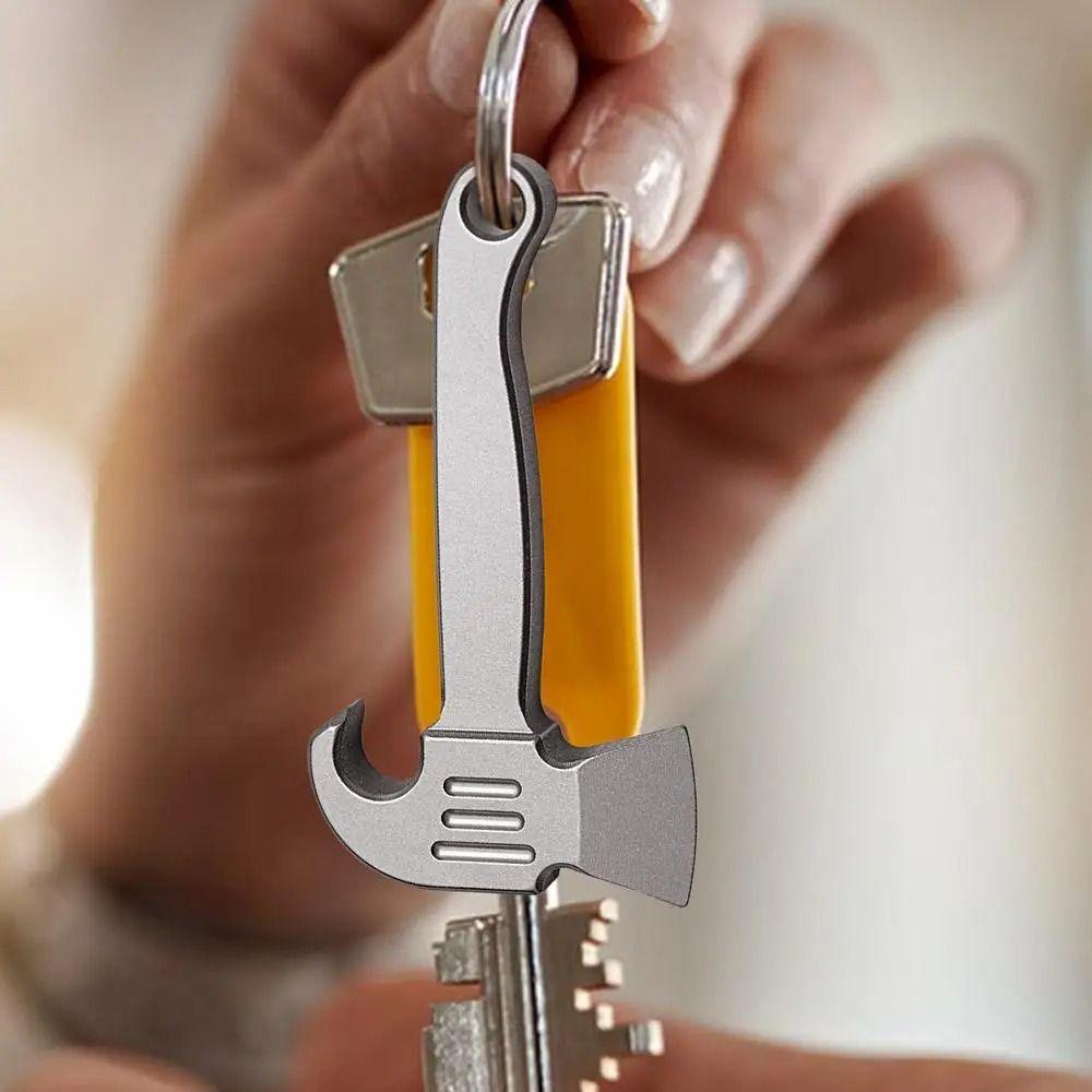 

Anti-lost Bottles Opener Titaniums Alloys Car Keychain Portable Multifunctional Tool Camping сірий