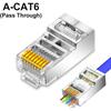 1/10/30Pcs Pass Through RJ45 Cat7/Cat6/Cat5 Shielded Connectors Crystal End Gold-Plated 8P8C Crimp UTP Ethernet Modular Plug