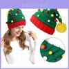 Elegante Gorro de Natal Tricotado Verde para Adultos e Idosos com Design de Pom-pom