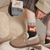 1/5Pairs Cartoon Dog Pattern Women'S Socks Harajuku Breathable Autumn Winter Mid-Tube Socks Soft Christmas Gifts Stockings