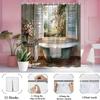 Farmhouse Style Bathroom Charm Shower Curtain Bathroom Decoration Including 12 Hooks, 180X 180Cm Shower Curtain