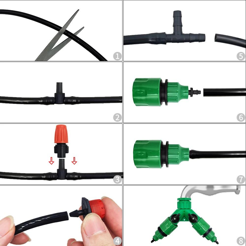 Adjustable Automatic Drip Irrigation Kit for Home Gardens