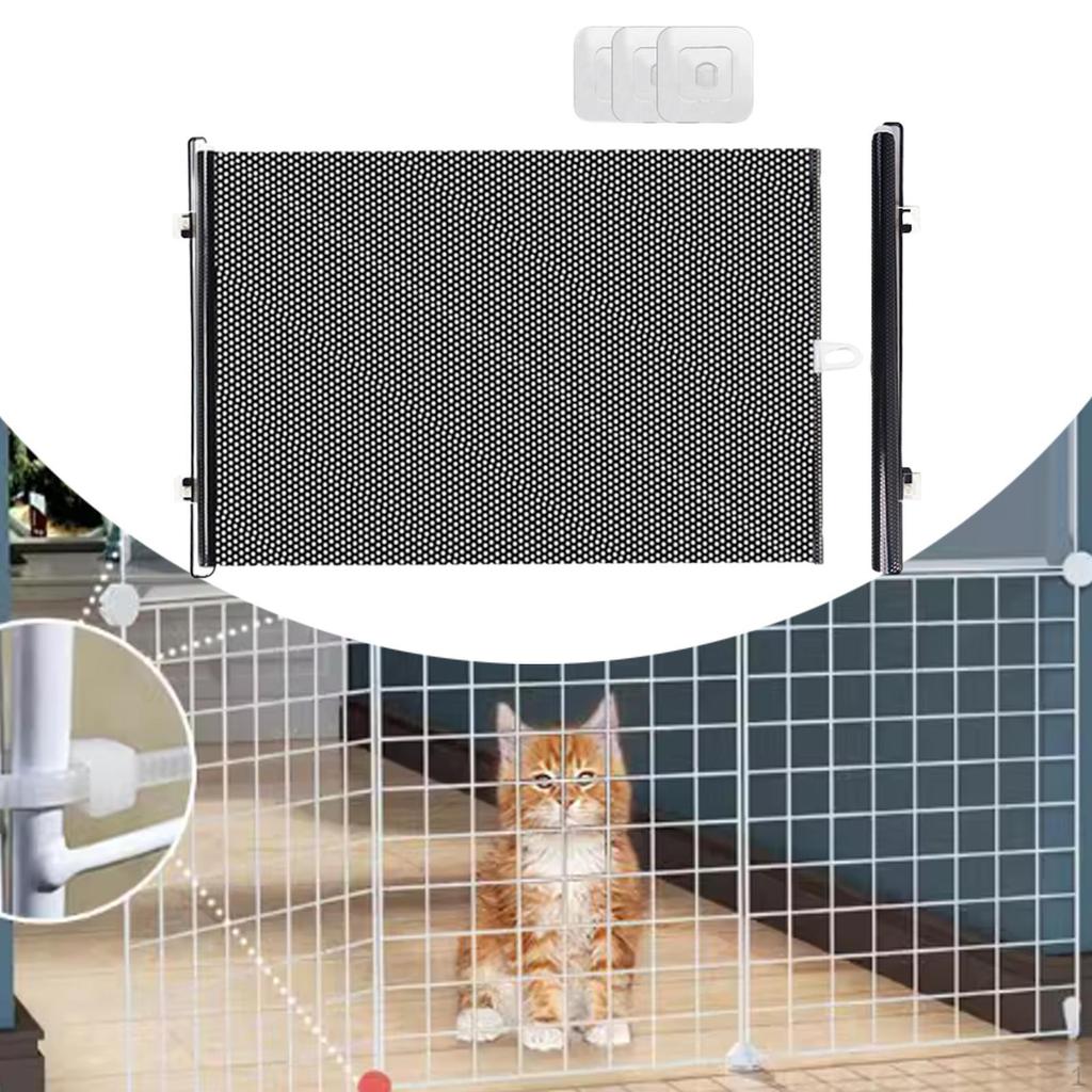 Retractable Babies Gate Dog Security Mesh for Hallways Stairs Deck 40cmx125cm