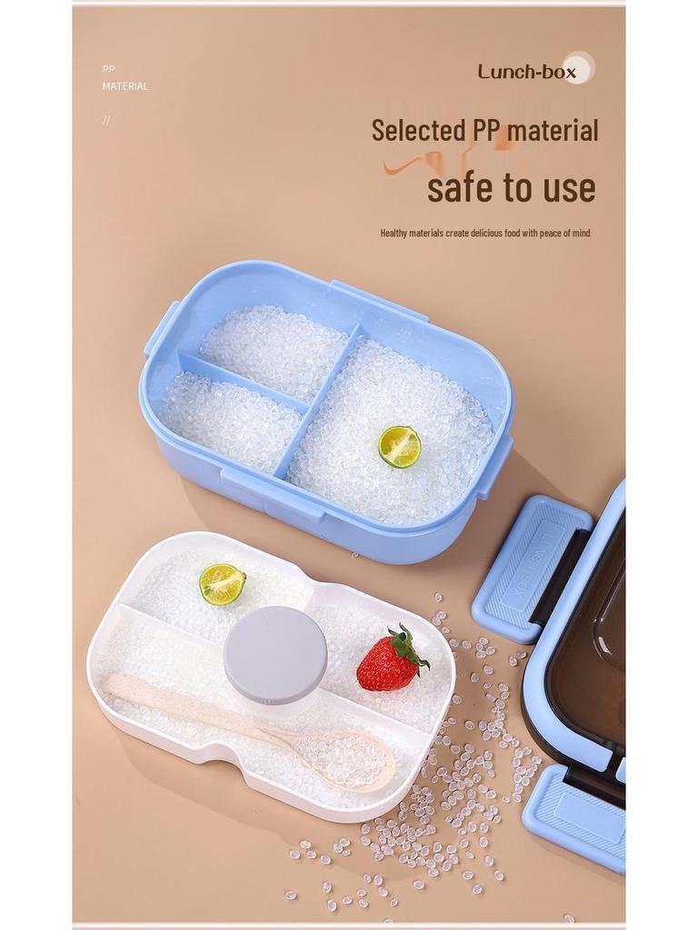 Zesílený PP Bento obědový box s nádobkou na omáčku pro studenty a kancelářské pracovníky, vhodný do mikrovlnné trouby