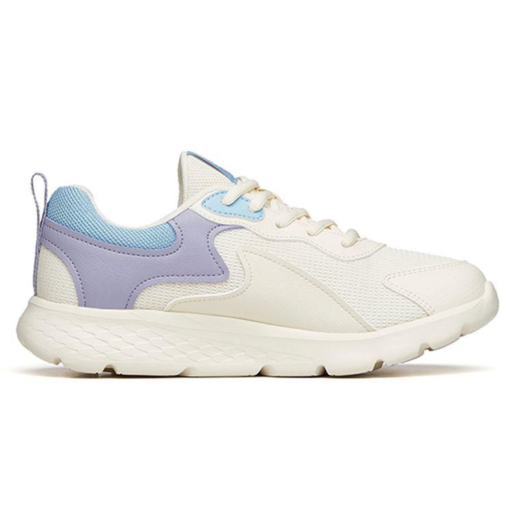 Anta Comfortable Versatile Shock Absorbing Non-Slip Wear-Resistant Lightweight Low-Top Running Shoes Women sneaker White Purple 922145521-4