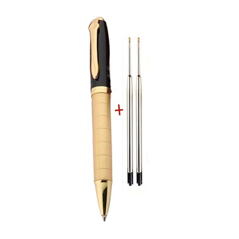 High quality rotary 1.0mm metal ballpoint pen, daily writing signature pen (black ink)