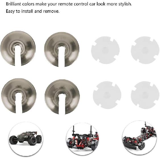 VGEBY 4Pcs Spring Retainers, Light Weight Aluminum Shock Retainers with Piston Heads RC Car Upgrade Accessory Fit for TRXXAS Slash 2WD RC Car Upgrade
