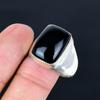 Natural Black Onyx Ring for Men 925 Sterling Silver Rectangle Gemstone Ring Handmade Turkish Style Signet Jewelry