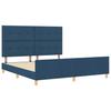 Bed Frame with Headboard Blue 180 x 200 cm Fabric