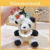 Dessert Bib Panda Plush Keyring With Scarf And Flower Decoration For Bag Decor And Collectors