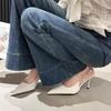 Elegant Silver High Heels Women's Summer Sandals 4CM-8CM Comfortable Stylish Shoes for 2025 Fashionable Footwear