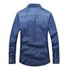 2026 Frühling Herren Slim Fit Jeanshemden Herren Freizeit Unifarben Langarm Baumwollhemden Herren Jeanshemd Mode Cowboyhemd 4XL