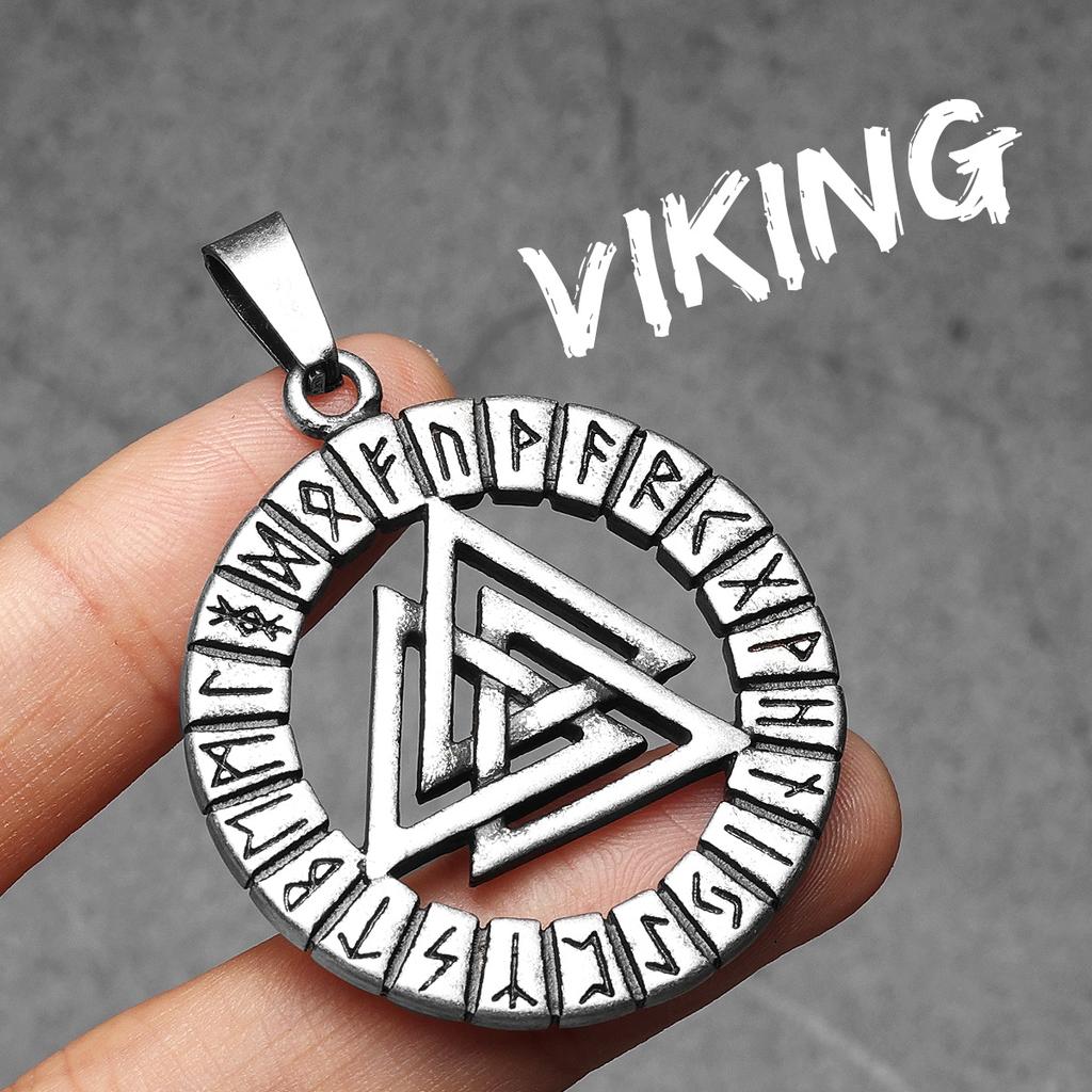 Retro Viking Runes Odin Men Necklaces Stainless Steel Pendant Chain Women Punk Fashion Jewelry New In Accessories Gift