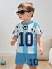 Jungen Fußballtrikot Jugend Fußballuniform Sporthemd Anzug für Jungen Sommer Kurzarm T-Shirt Shorts Trainingsset Geburtstagsgeschenk