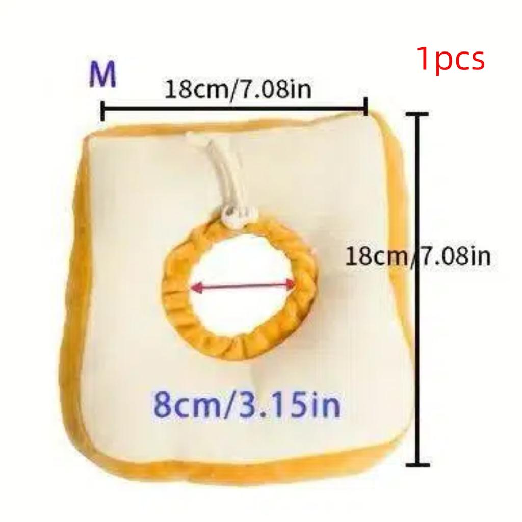 Soft Adjustable Cute Toast-Shaped Elizabethan Cat Collar - Recovery Cone for Post-Surgery Healing & Grooming
