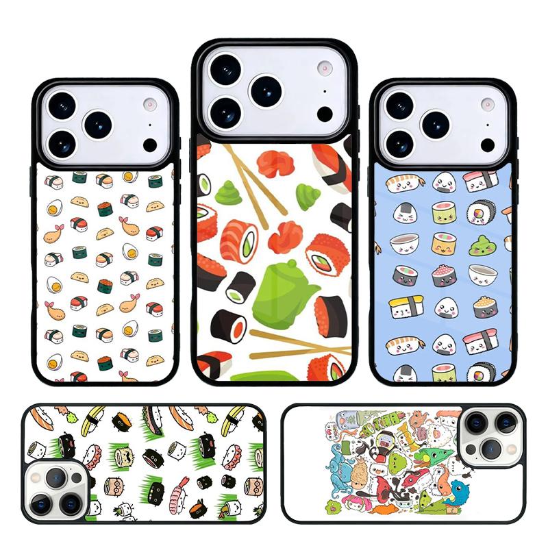 Sushi Pattern Phone Case For iPhone 17 AIR 16 Pro Max 15 14 Pro 11 12 13 Shockproof Silicone Cover