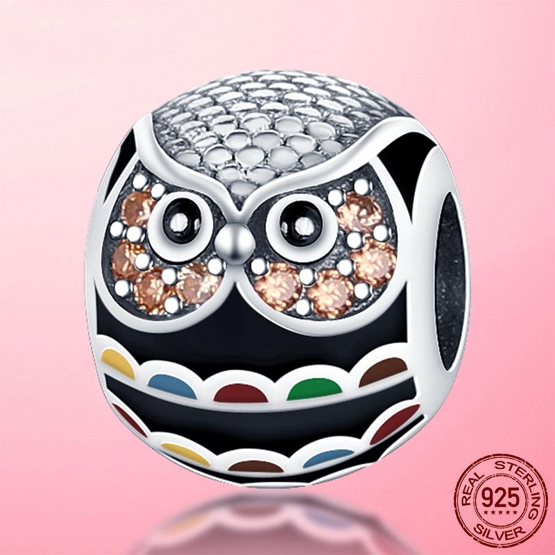 Original Design Owl Charms Copper Enamel Owl Nighthawk Charms Beads Accessories Bracelets Metal Diy Jewelry Making