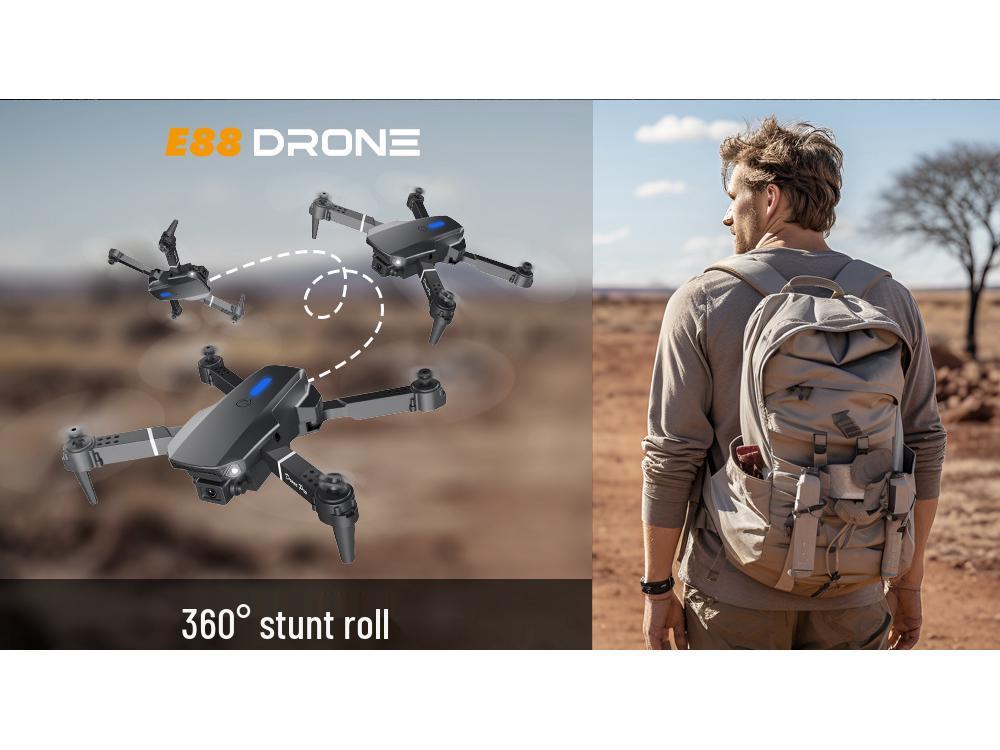 E88PRO 2025 Dual Camera Drone: Fixed Height Quadcopter with Remote Control for Aerial Photography