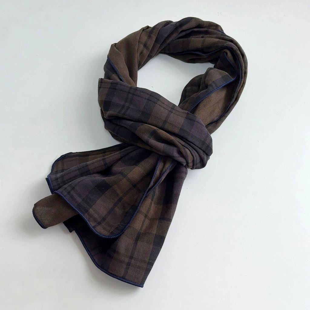 Retro britský styl bavlněný kostkovaný šátek oboustranný módní preppy šátky venkovní šátek na ochranu před sluncem